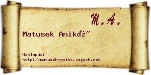 Matusek Anikó névjegykártya