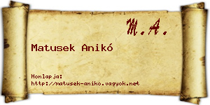 Matusek Anikó névjegykártya